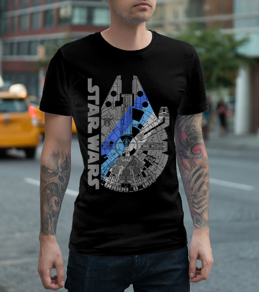 Star Wars Millennium Falcon Blue Shadow T-Shirt