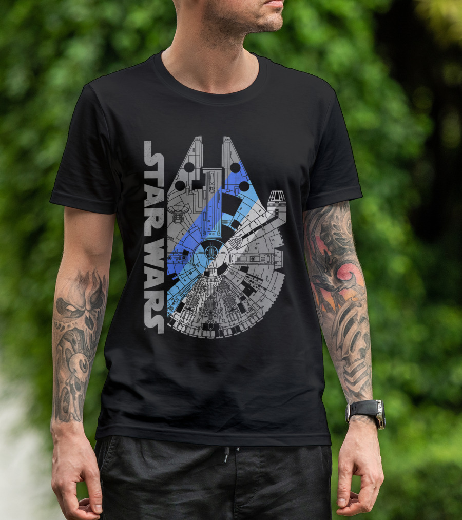 Star Wars Millennium Falcon Blue Shadow T-Shirt