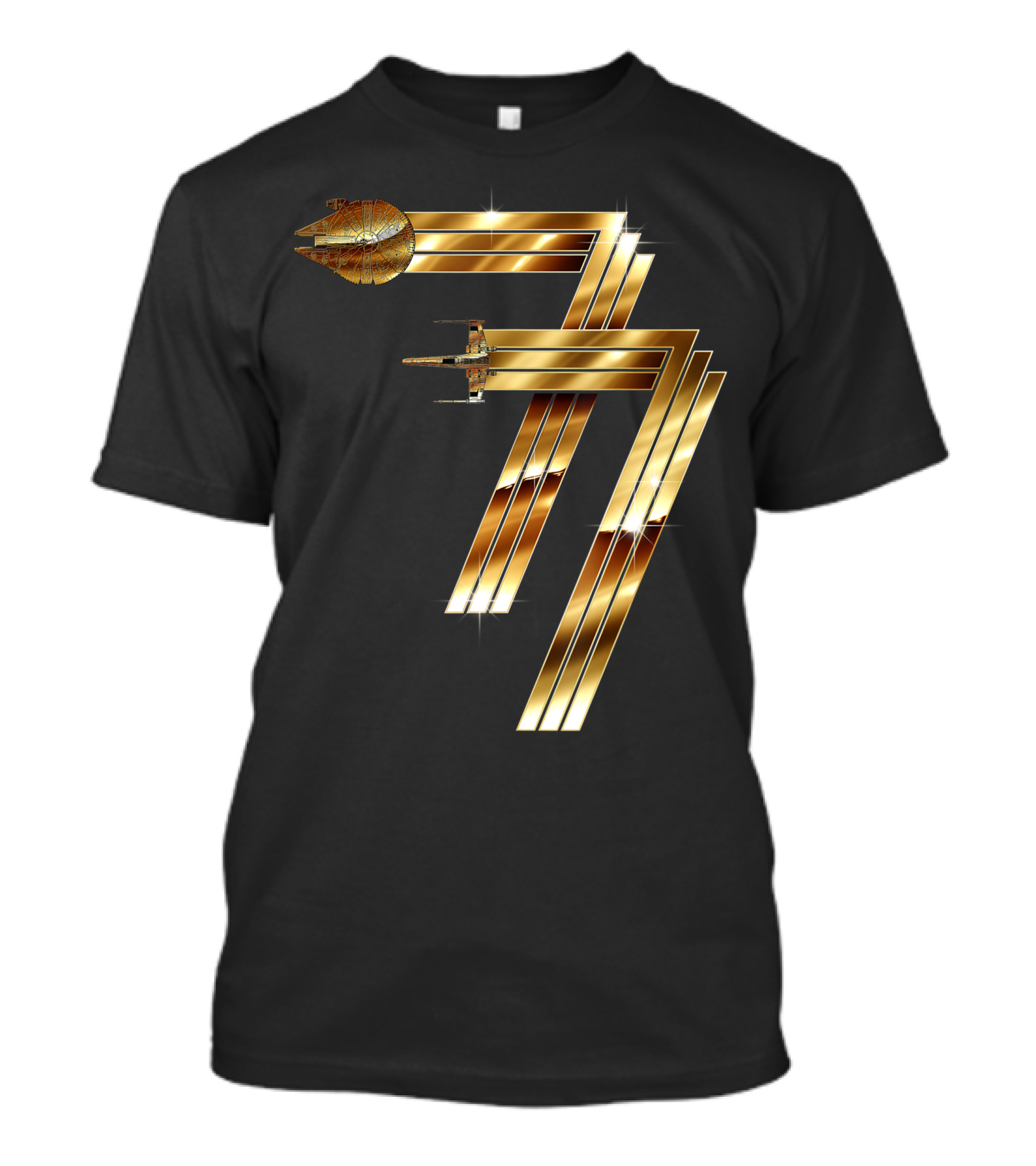 Star Wars Millennium Falcon X-Wing Metallic 77 T-Shirt