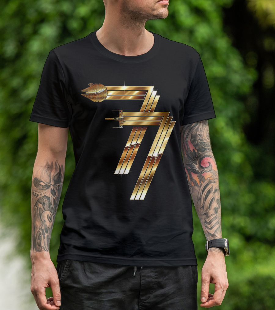 Star Wars Millennium Falcon X-Wing Metallic 77 T-Shirt