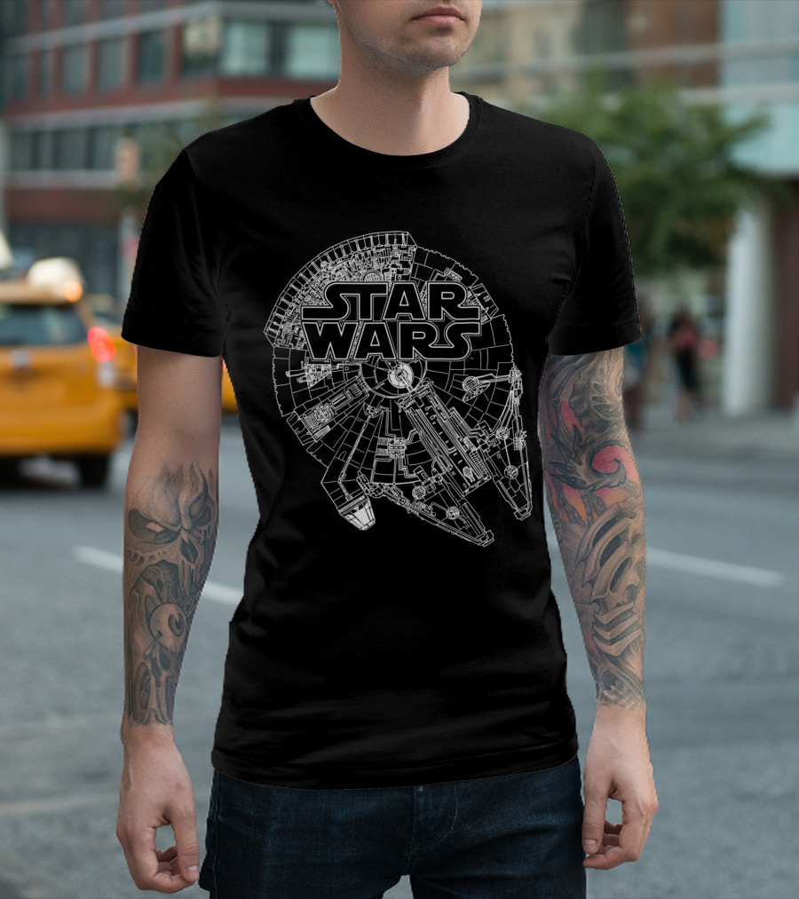 Star Wars Millennium Falcon Blueprint T-Shirt
