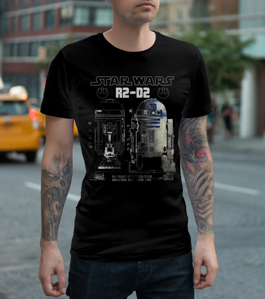 Star Wars R2-D2 Astromech Droid Schematic Industrial Automaton R2 Series T-Shirt