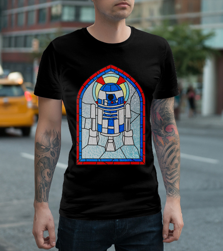R2 D2 Stained Glass Star Wars Fan T-Shirt