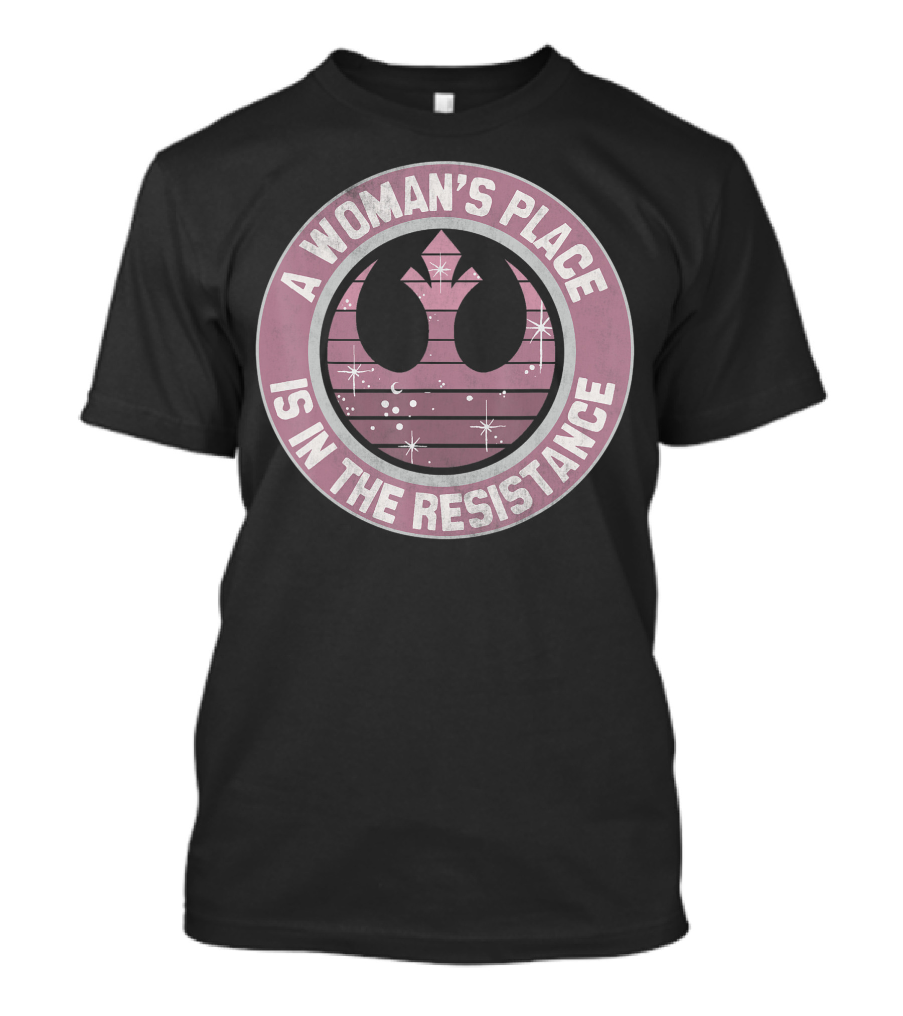 A Woman's Place Is In The Resistance Star Wars Galaxy Crest T-Shirt
