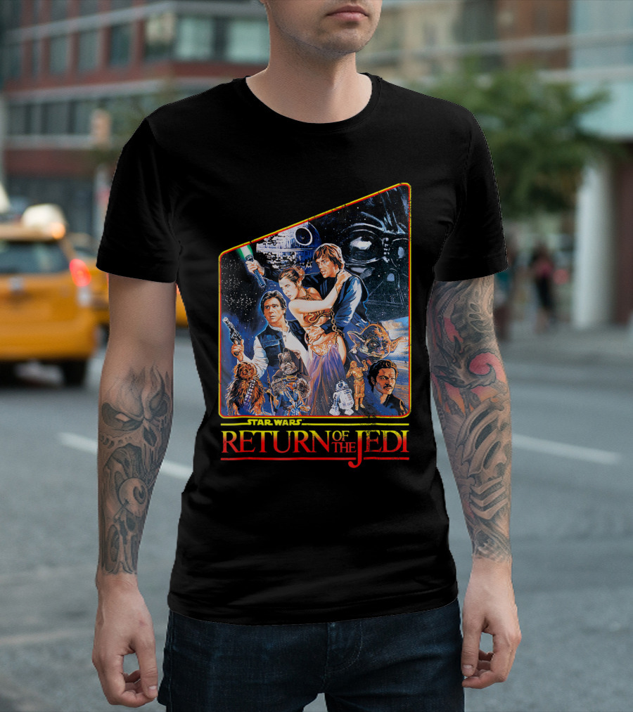 Star Wars Return of the Jedi Iconic Movie Characters and Scenes Vintage T-Shirt
