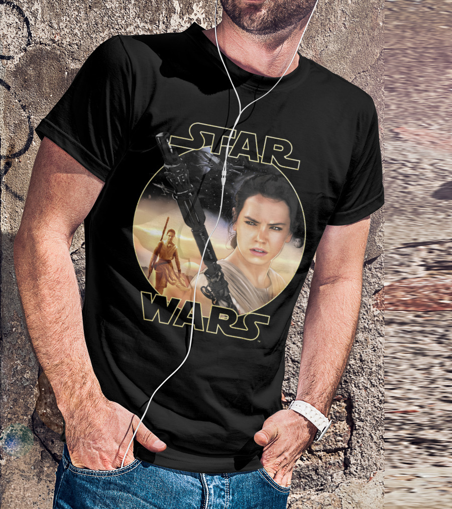 Star Wars Rey Close Up Iconic Character Circle T-Shirt