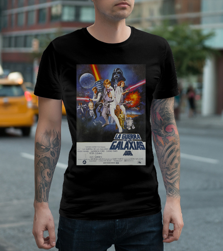 La Guerra de las Galaxias Película Póster Español Star Wars T-Shirt