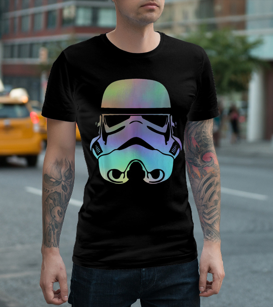 Star Wars Stormtrooper Helmet Neon Gradient T-Shirt
