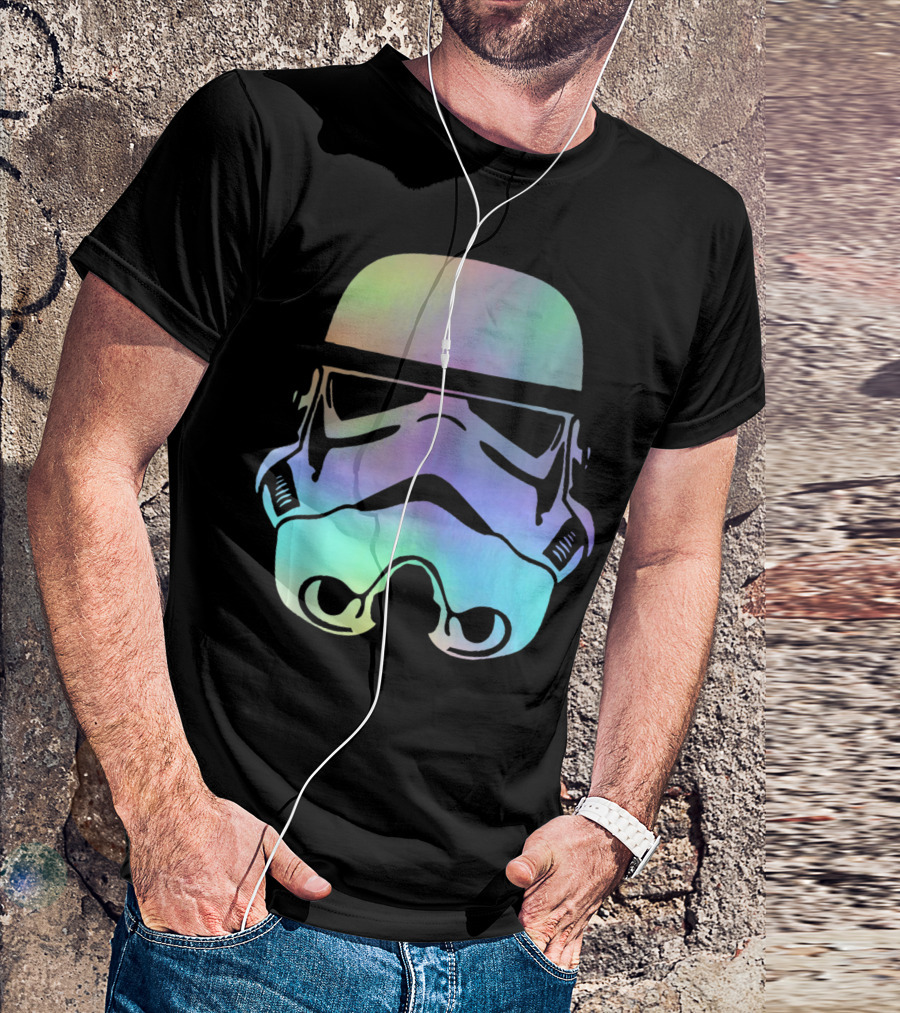 Star Wars Stormtrooper Helmet Neon Gradient T-Shirt