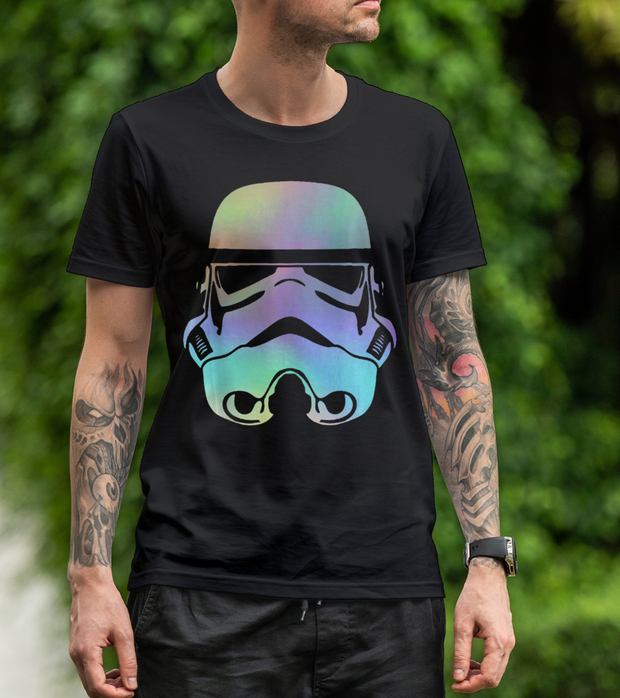 Star Wars Stormtrooper Helmet Neon Gradient T-Shirt