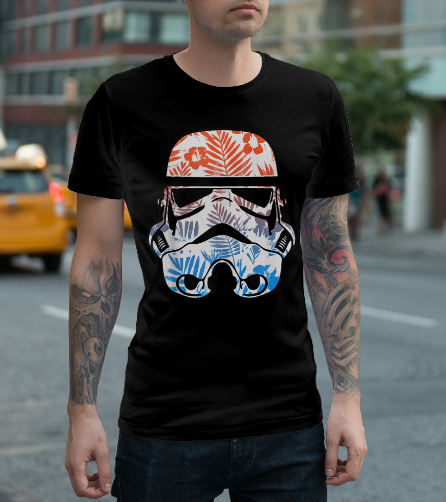 Star Wars Stormtrooper Tropical Floral Helmet T-Shirt