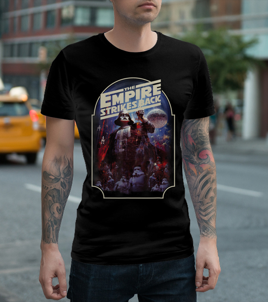 Star Wars The Empire Strikes Back Vintage Darth Vader And Stormtroopers Scene T-Shirt