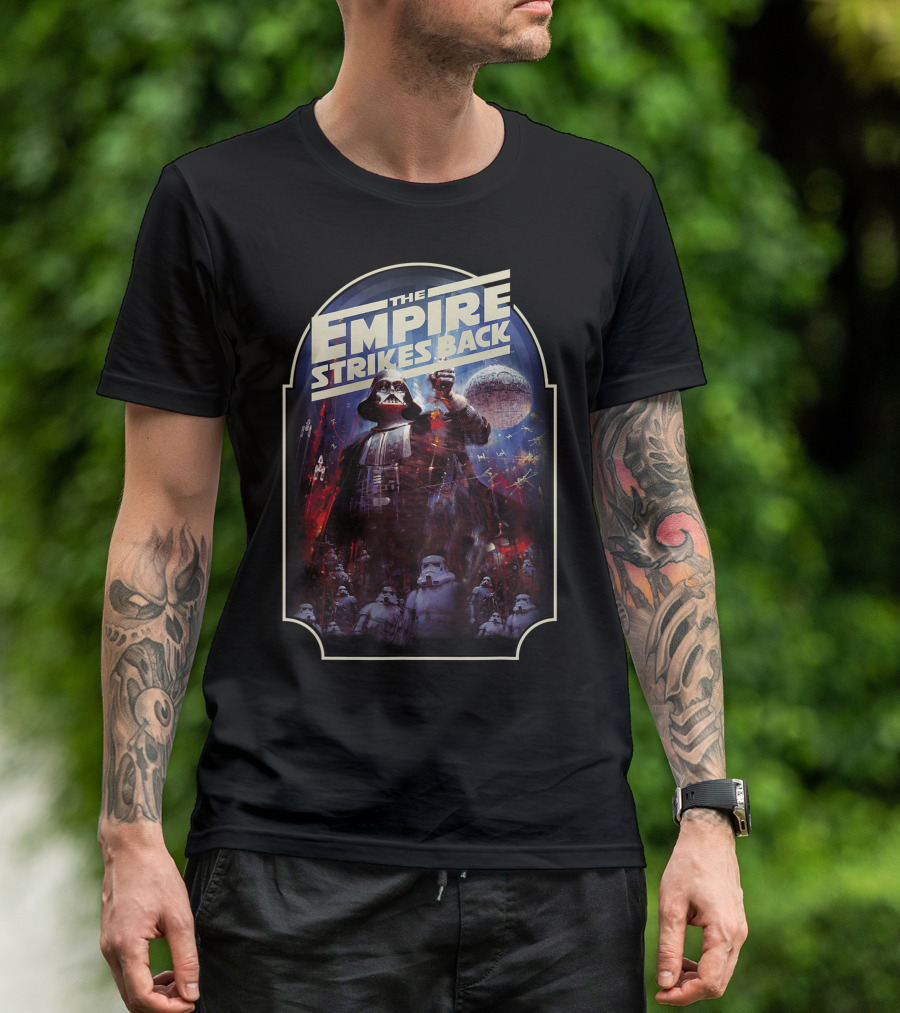 Star Wars The Empire Strikes Back Vintage Darth Vader And Stormtroopers Scene T-Shirt