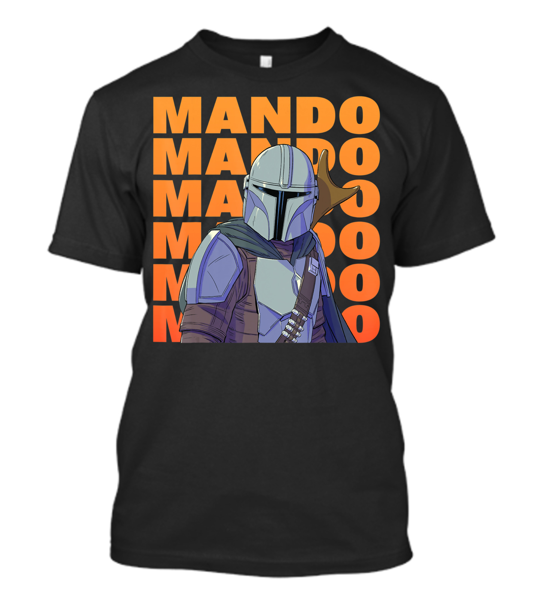 Star Wars The Mandalorian Mando Mando Mando Mando Mando Name Stack T-Shirt