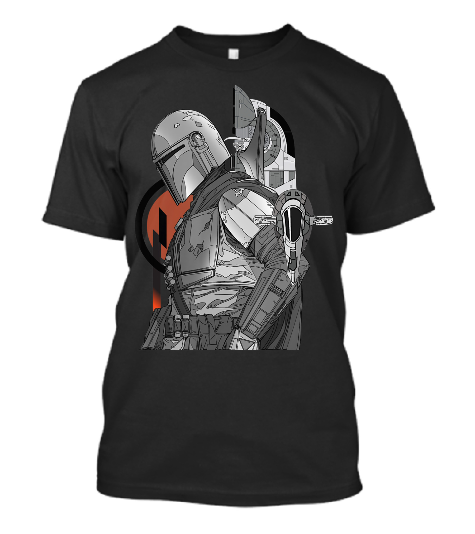 Star Wars The Mandalorian Metallic Vehicles Featuring Boba Fett’s Slave I And Razor Crest T-Shirt