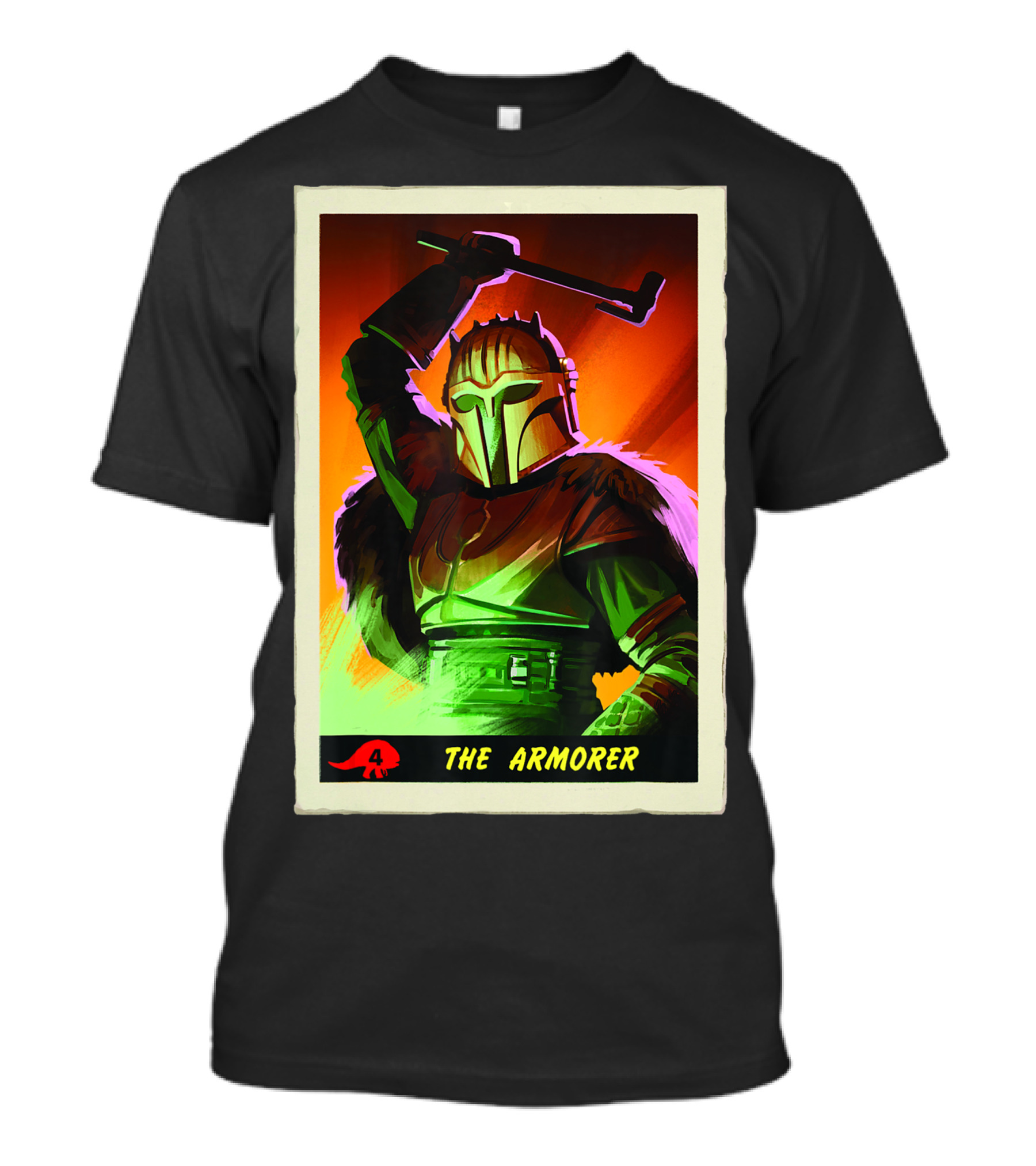 Star Wars The Mandalorian The Armorer Character Card Visual T-Shirt
