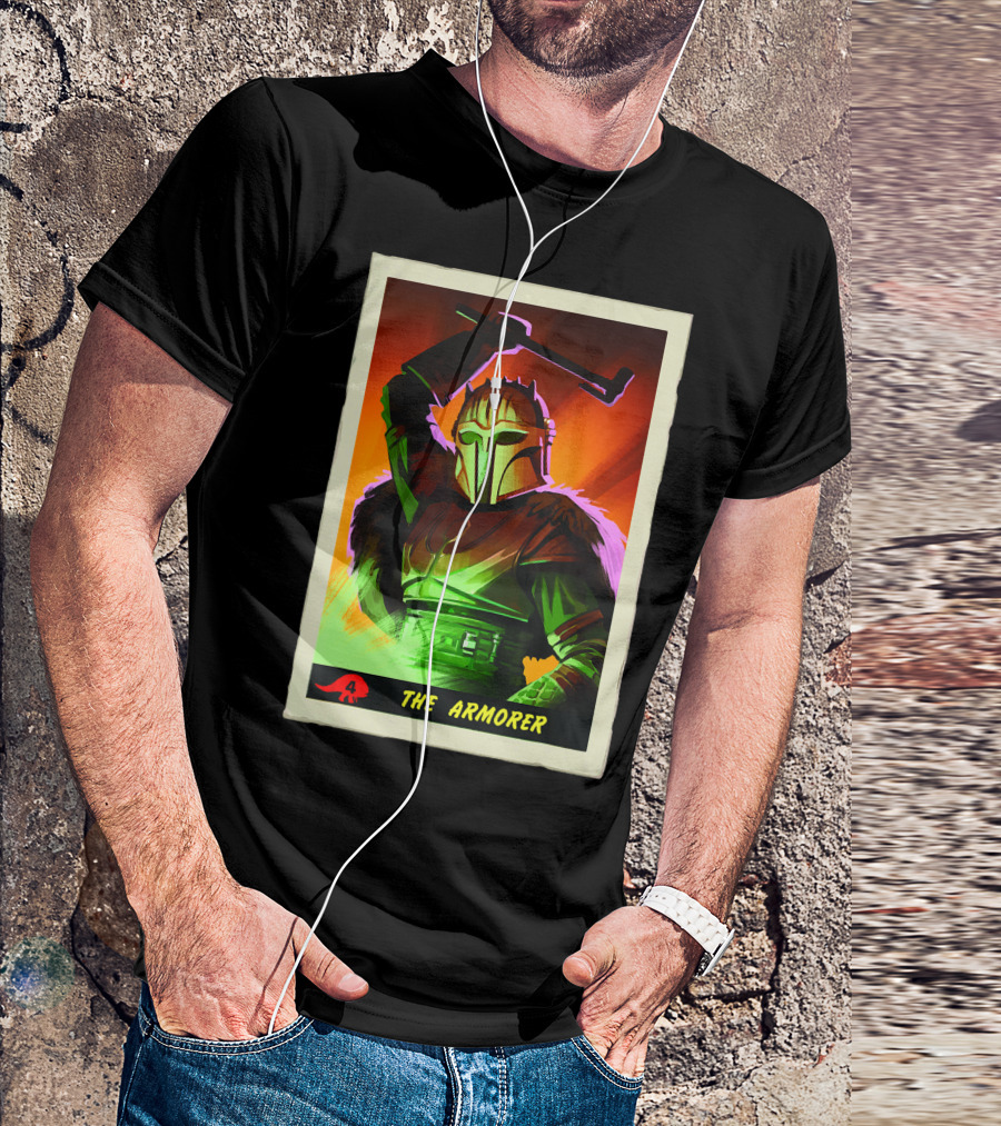 Star Wars The Mandalorian The Armorer Character Card Visual T-Shirt