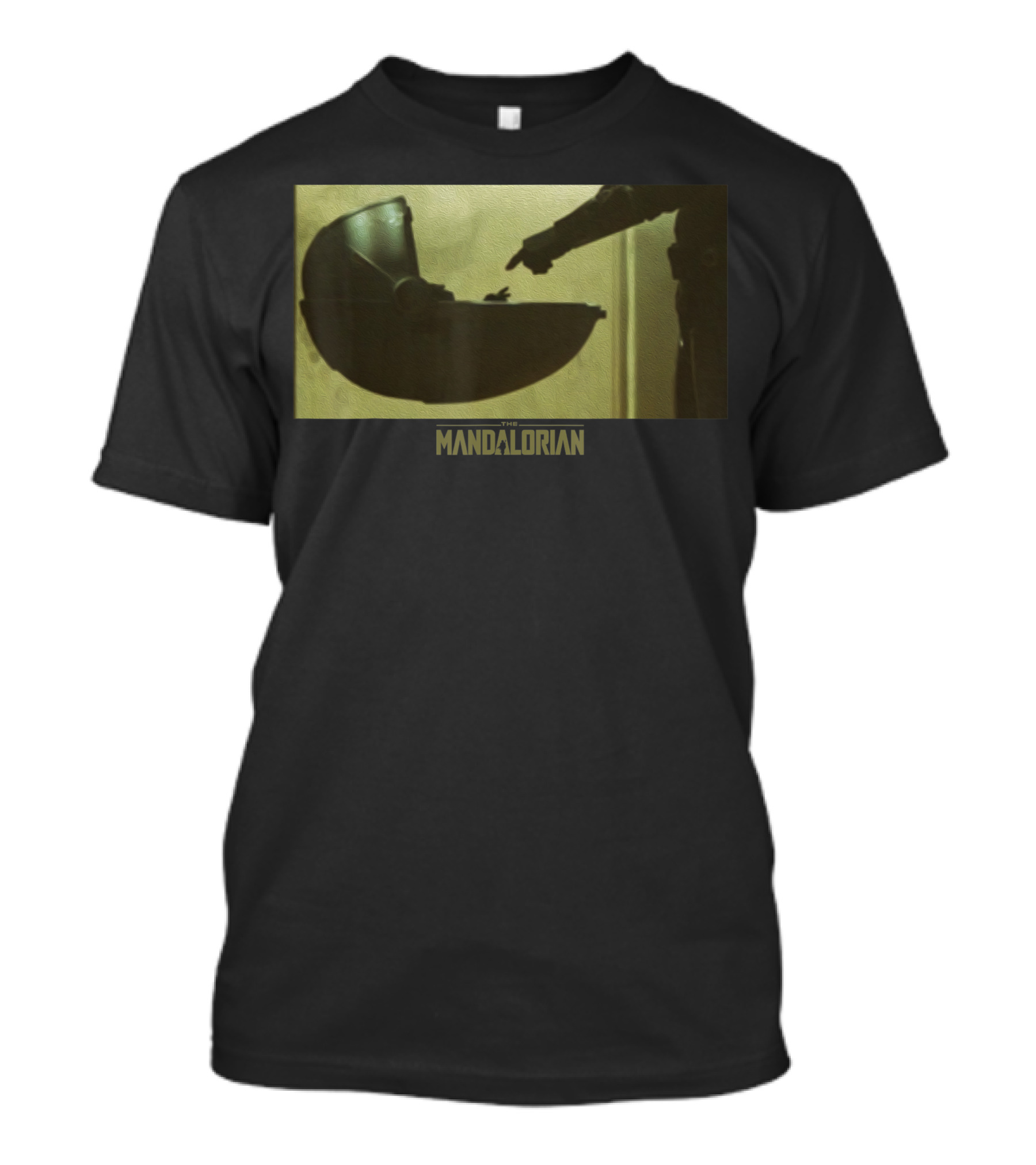 The Mandalorian The Child In Hovering Bassinet Silhouette Panel T-Shirt