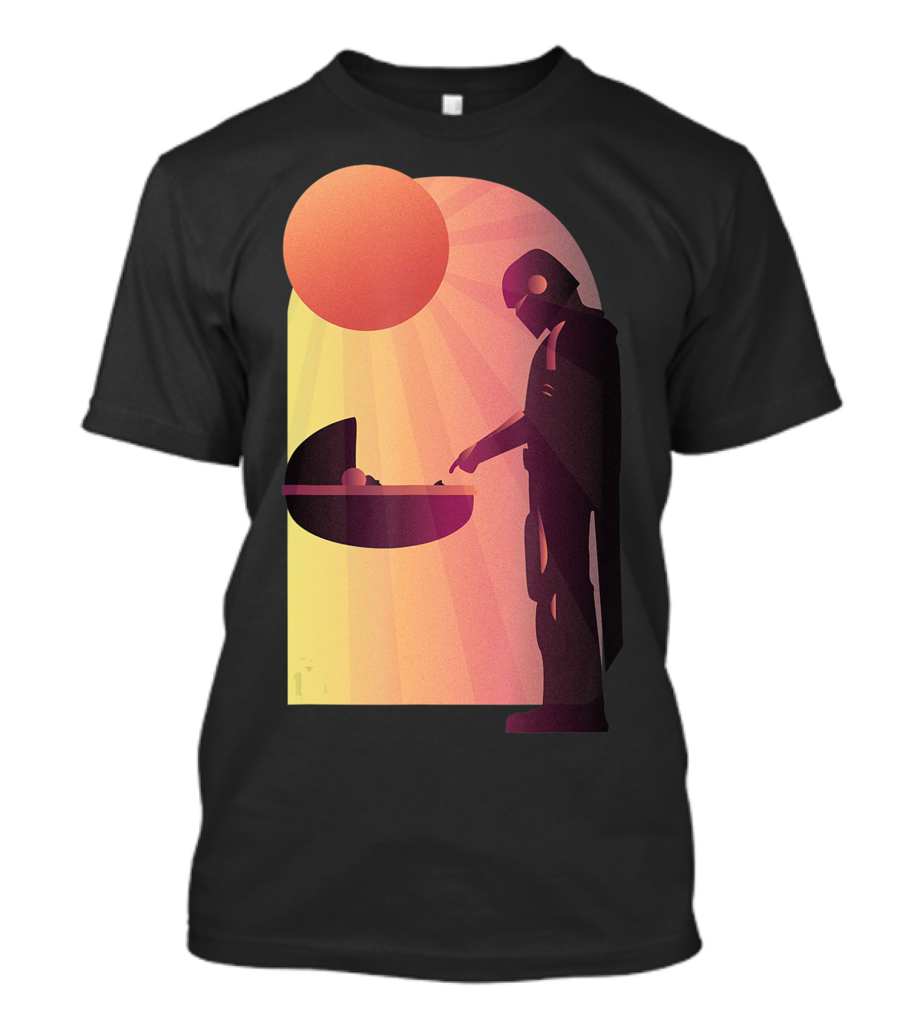 Star Wars The Mandalorian The Child Discovering Sunset Scene T-Shirt