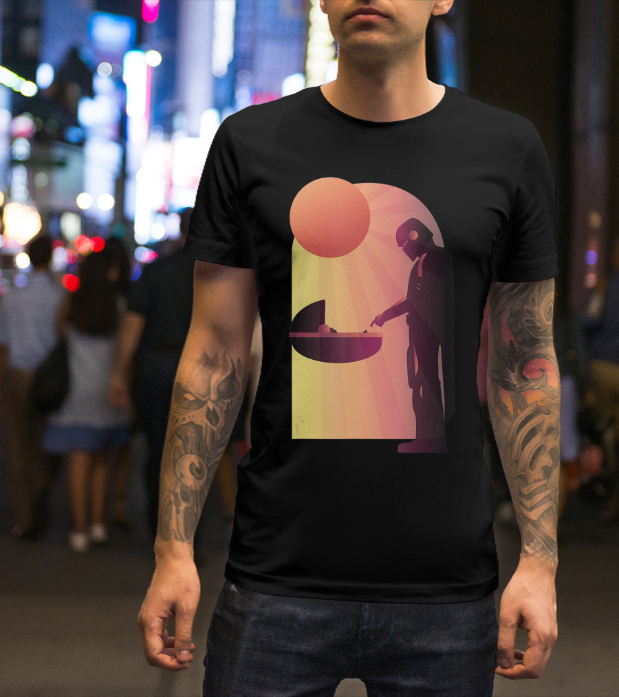 Star Wars The Mandalorian The Child Discovering Sunset Scene T-Shirt