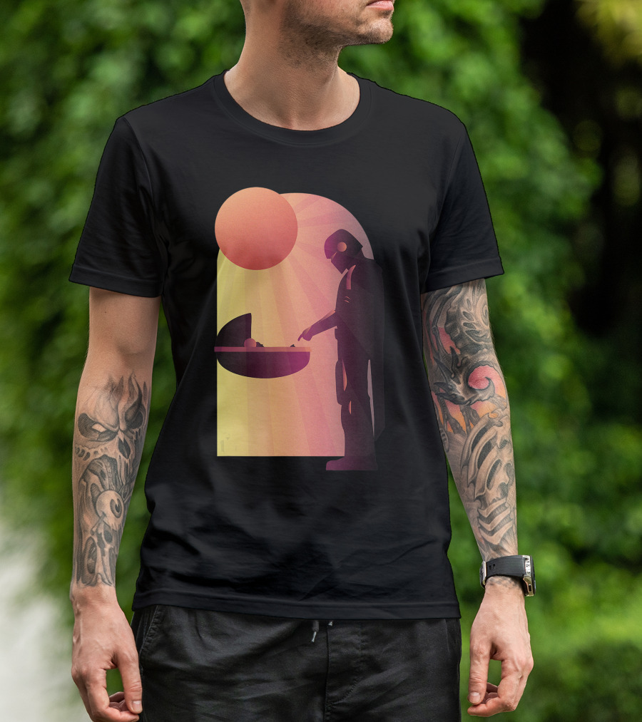 Star Wars The Mandalorian The Child Discovering Sunset Scene T-Shirt