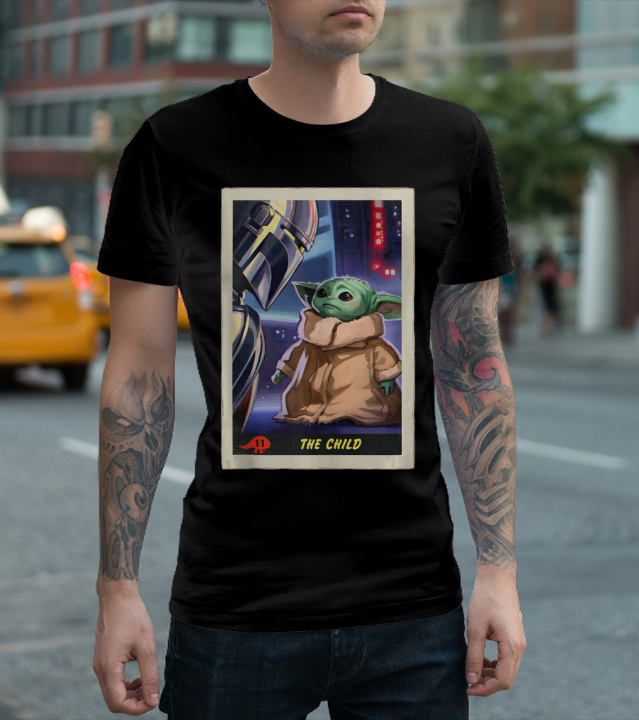 The Mandalorian and The Child Trading Card Style Art Star Wars T-Shirt