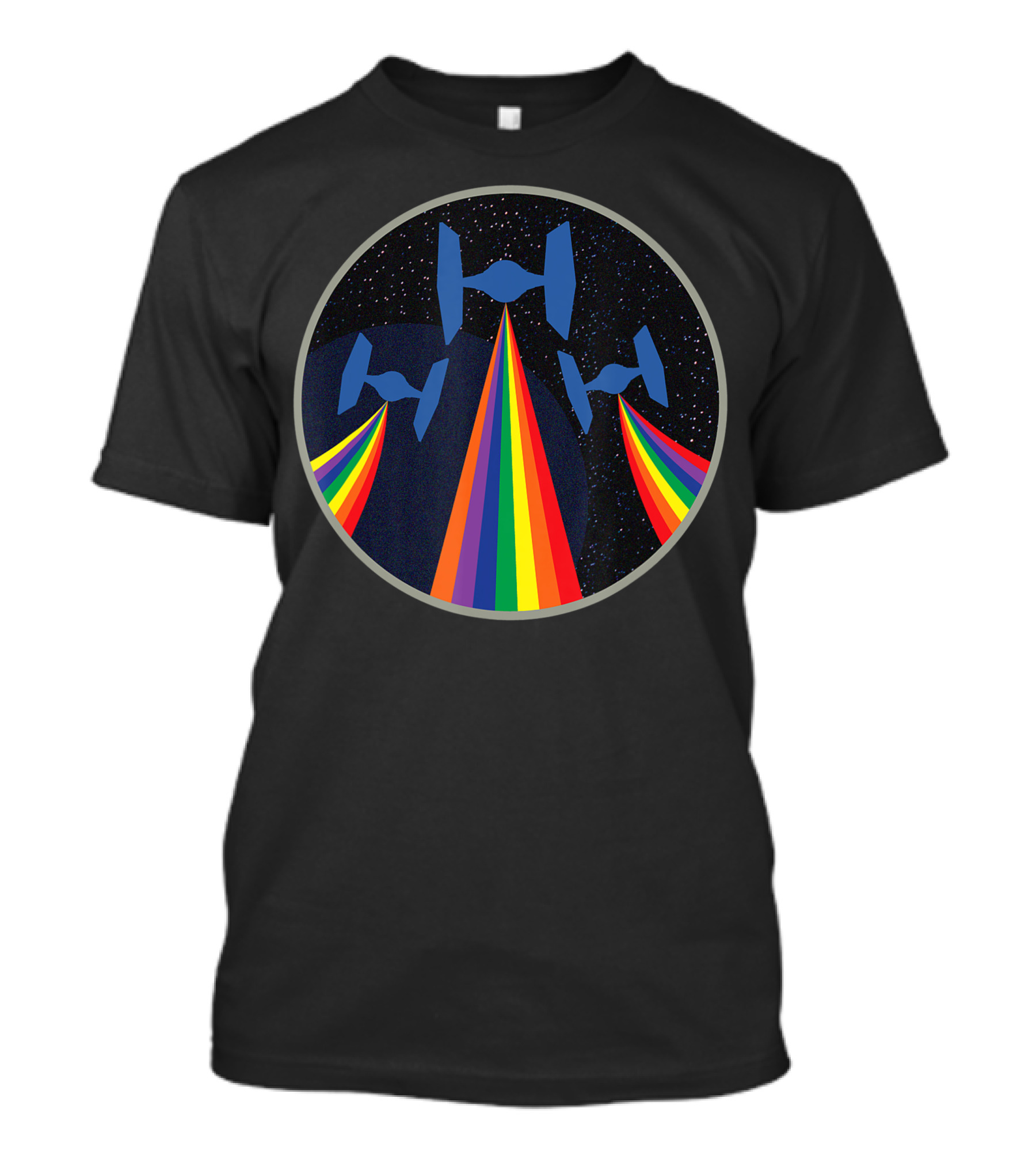 Star Wars Tie Fighter Rainbow Galaxy Space Battle T-Shirt