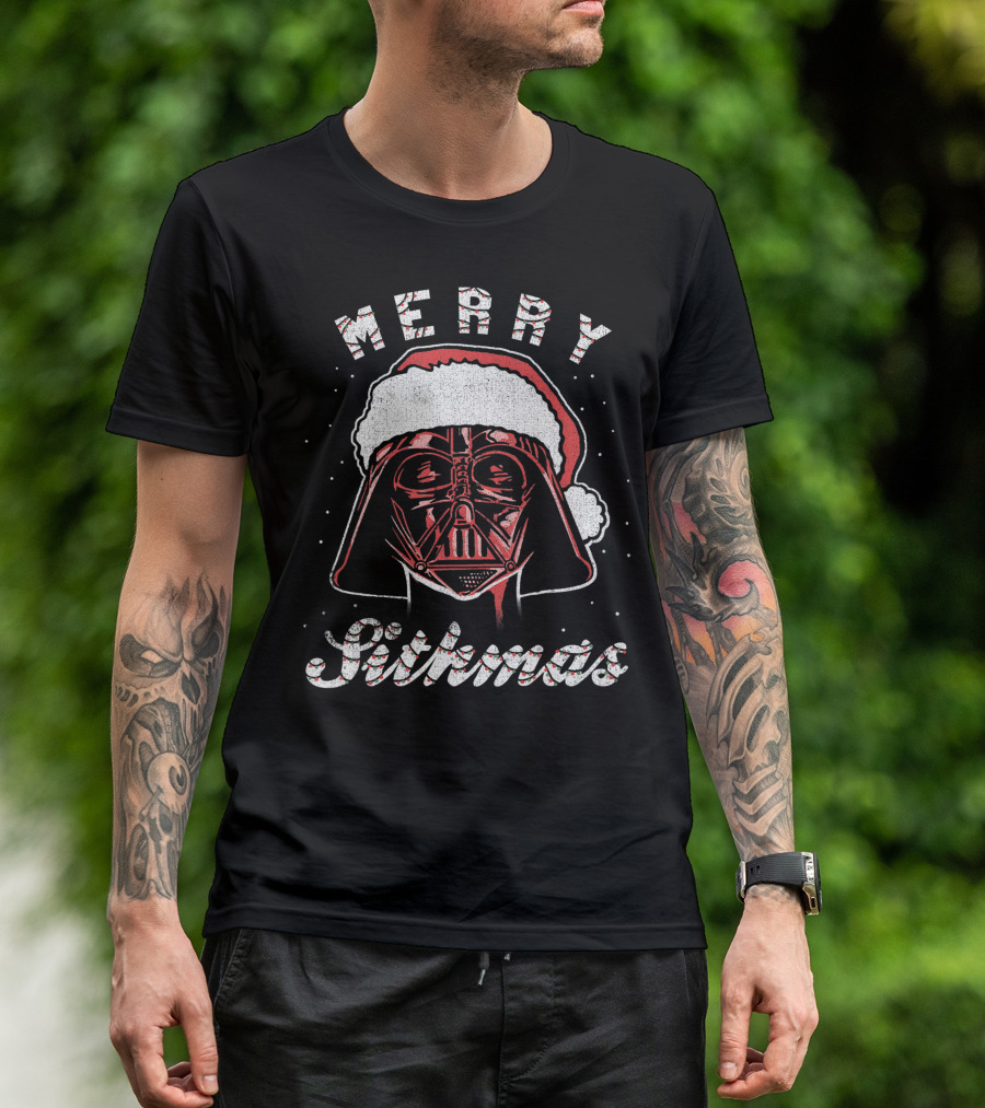 Merry Sithmas Star Wars Darth Vader In Santa Hat T-Shirt