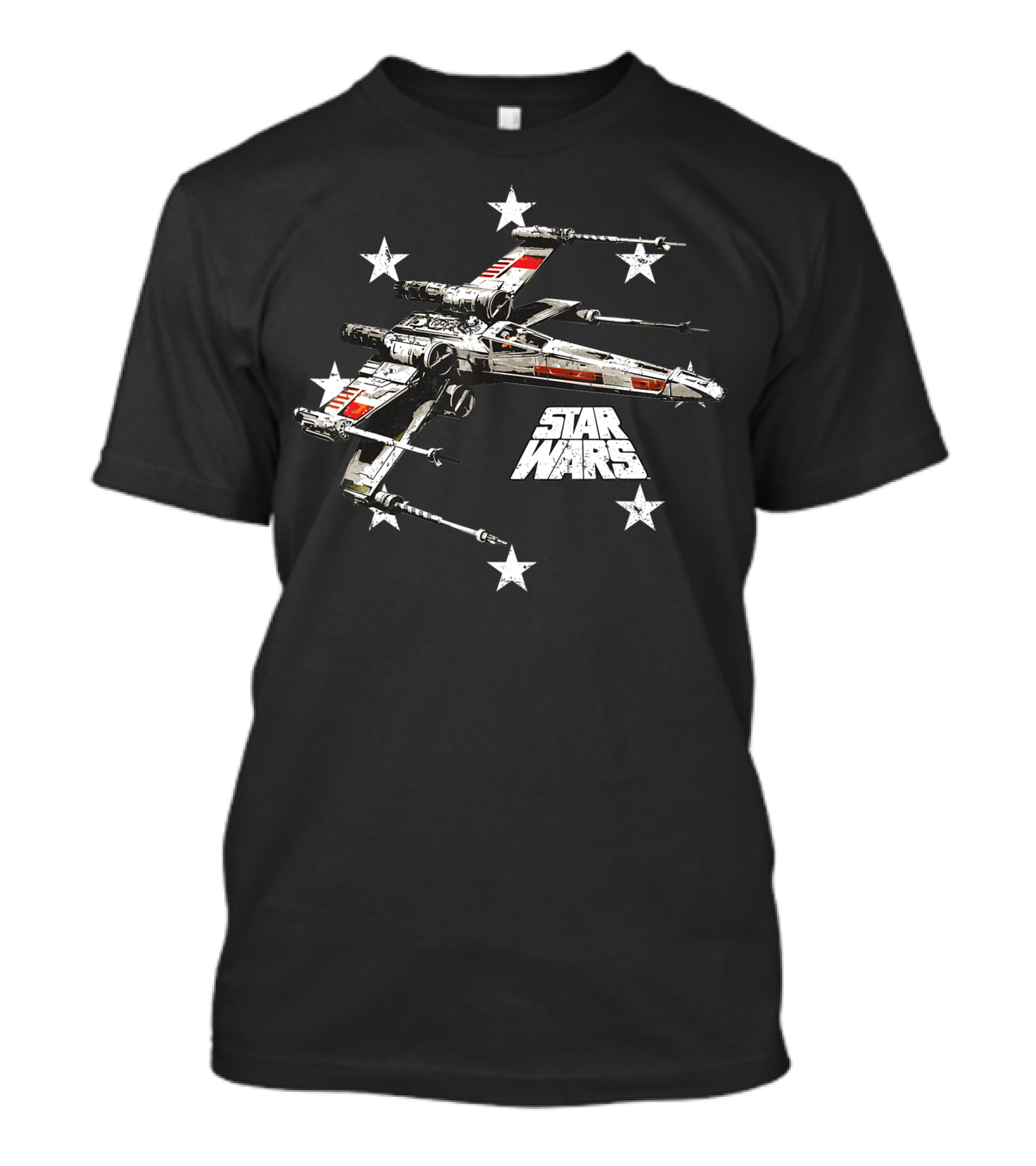 Star Wars X Wing Fighter All Star Iconic Spaceship Surrounded By Stars T-Shirt