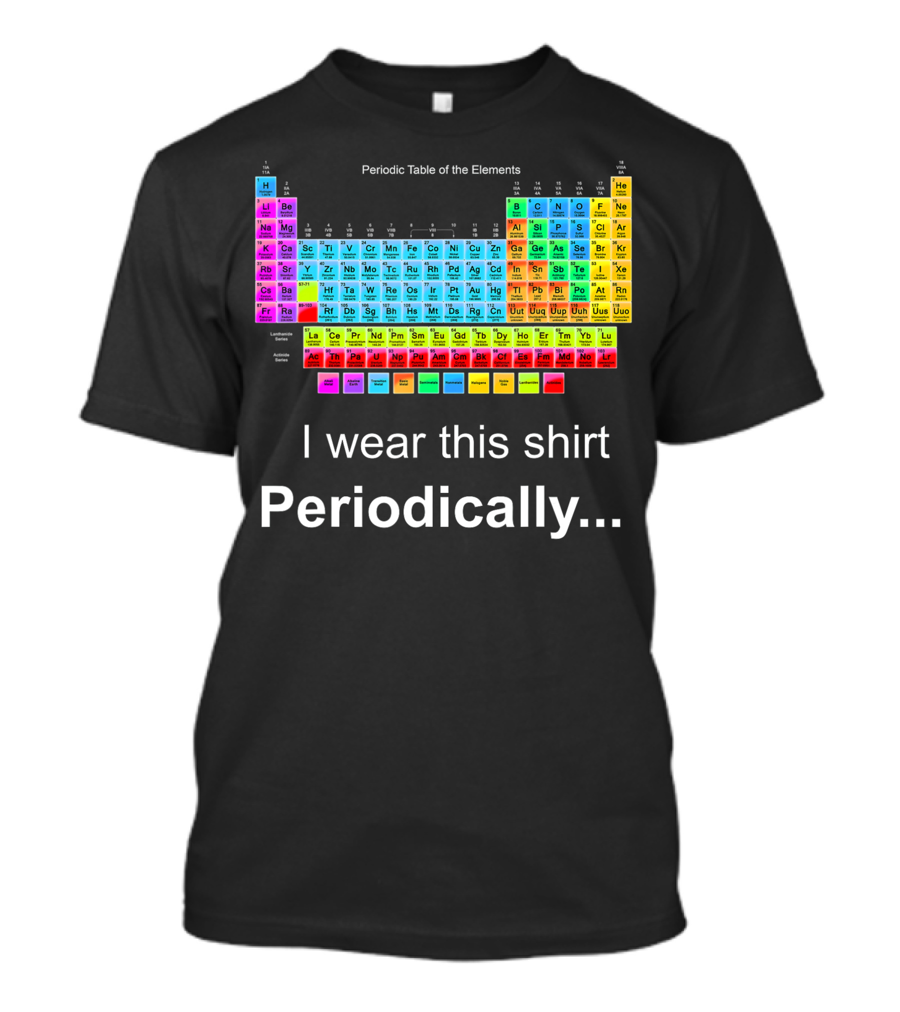 I Wear This Shirt Periodically Periodic Table Of The Elements T-Shirt