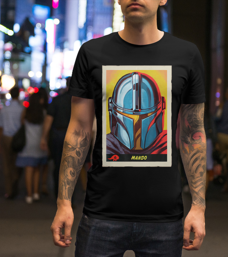 Star Wars The Mandalorian Mando Vintage Trading Card 6 T-Shirt