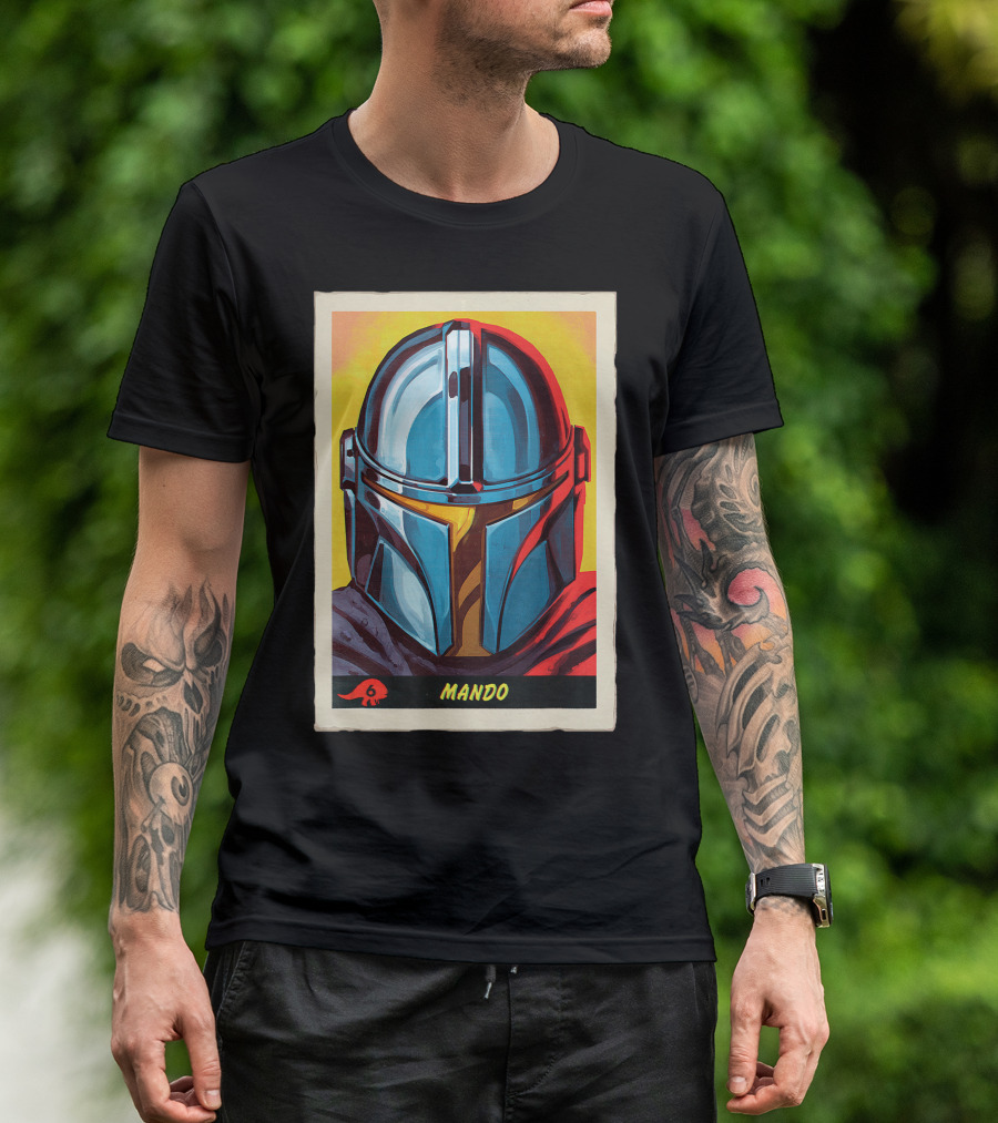 Star Wars The Mandalorian Mando Vintage Trading Card 6 T-Shirt