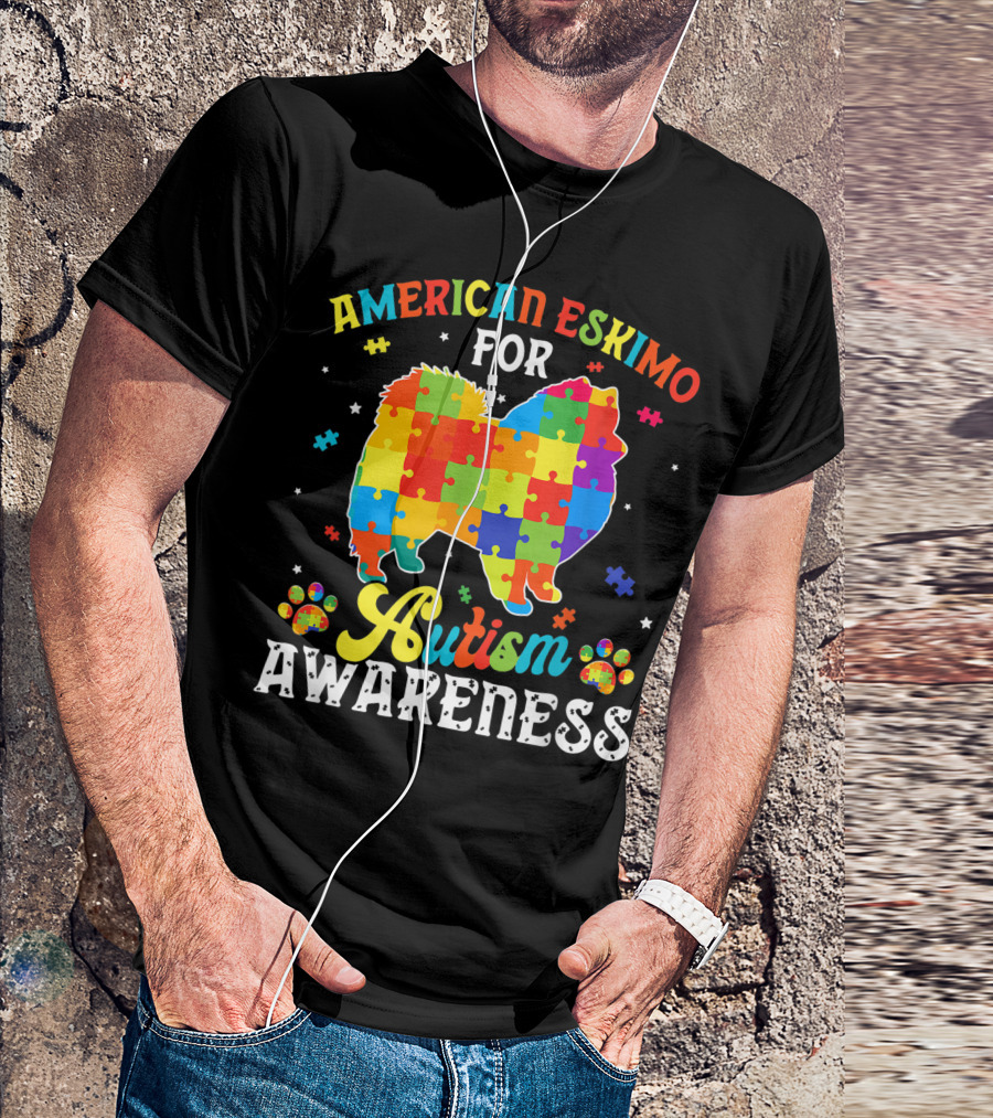 American Eskimo For Autism Awareness T-Shirt