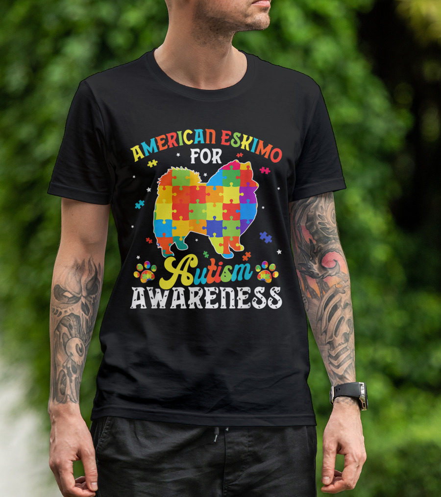 American Eskimo For Autism Awareness T-Shirt