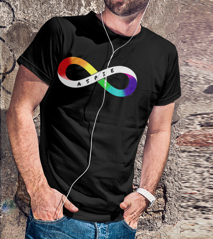 Aspie Rainbow Infinity Neurodiversity Neurodivergent Pride T-Shirt
