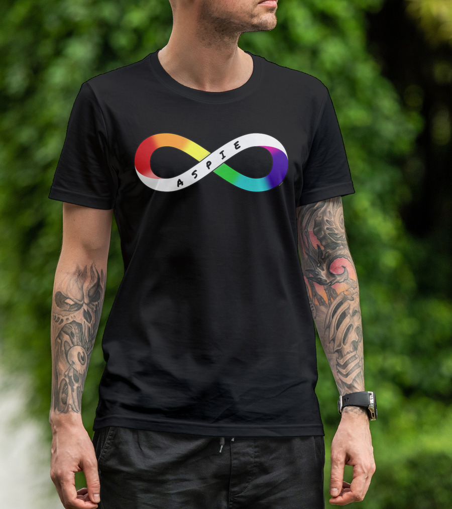 Aspie Rainbow Infinity Neurodiversity Neurodivergent Pride T-Shirt