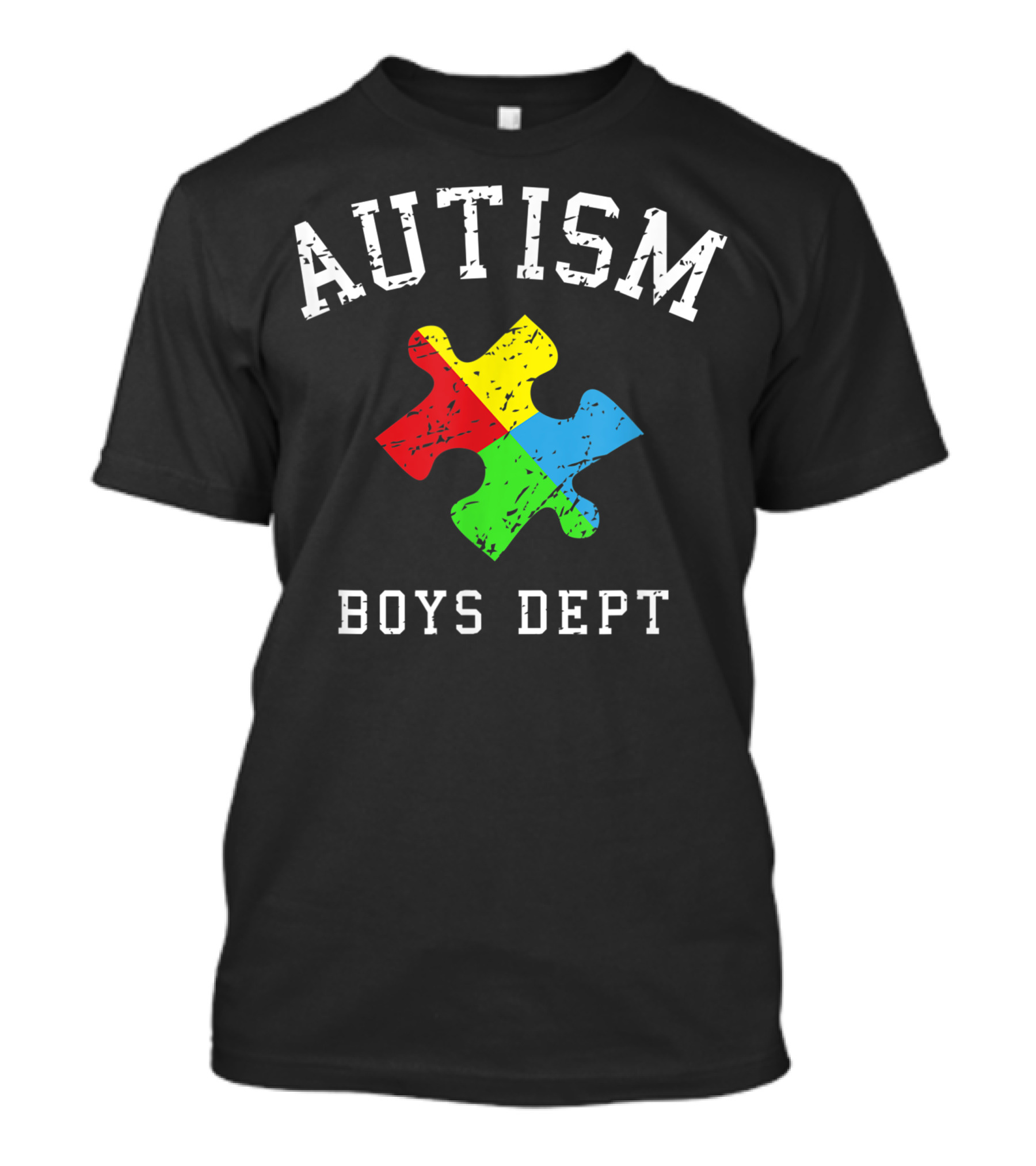 Autism Boys Dept Colorful Puzzle Piece T-Shirt