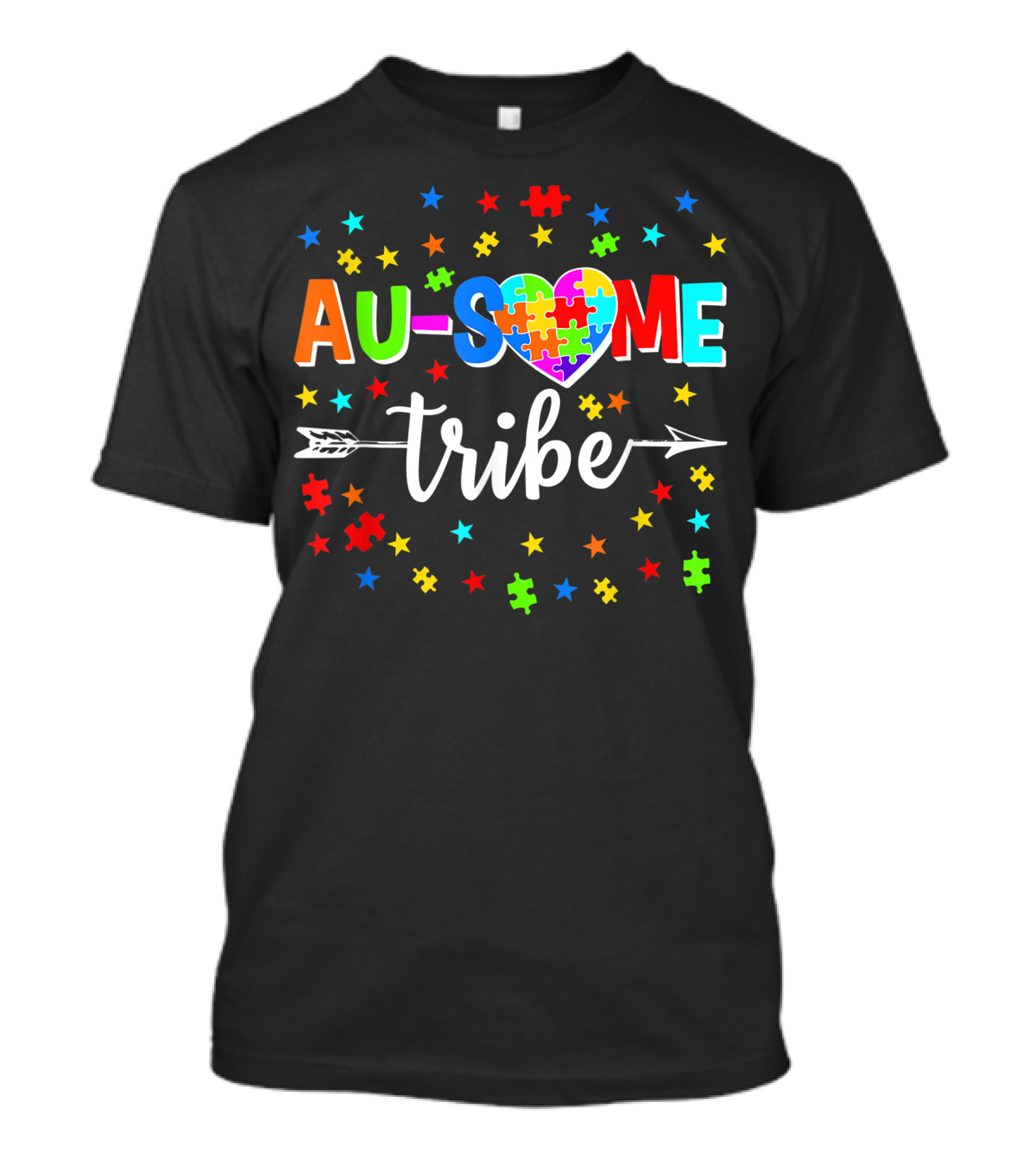 Au Some Tribe Puzzle Heart Autism Awareness Autistic Autism Moms T-Shirt