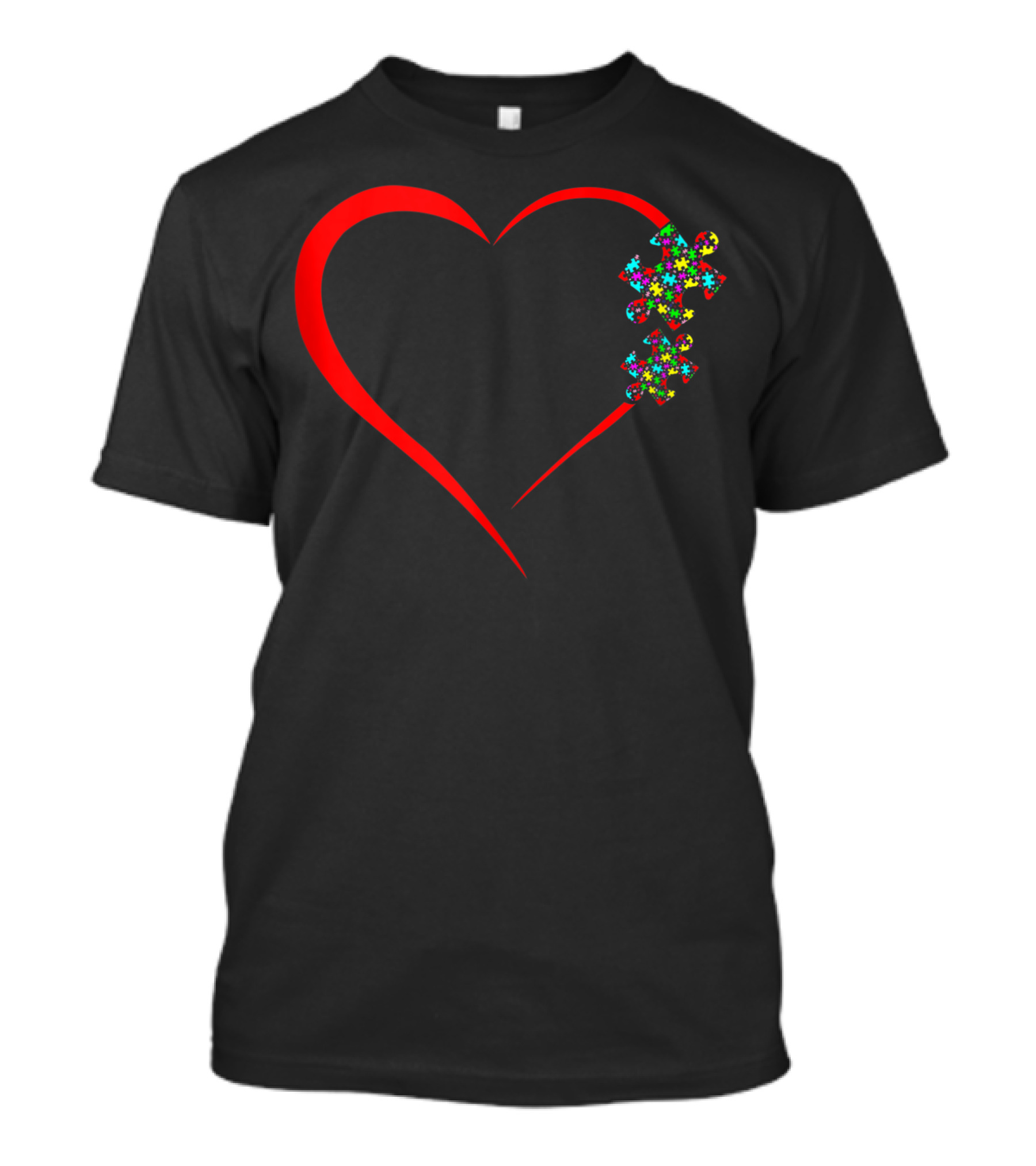 Autism Awareness Mom Autistic Pride Heart Puzzle Pieces T-Shirt