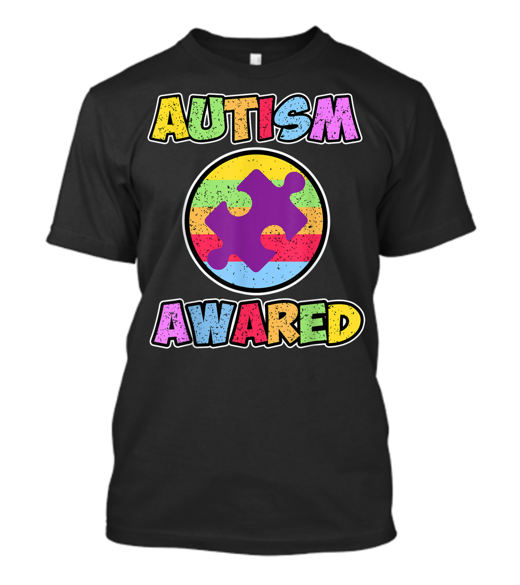 Autism Awared Puzzle Piece Rainbow T-Shirt