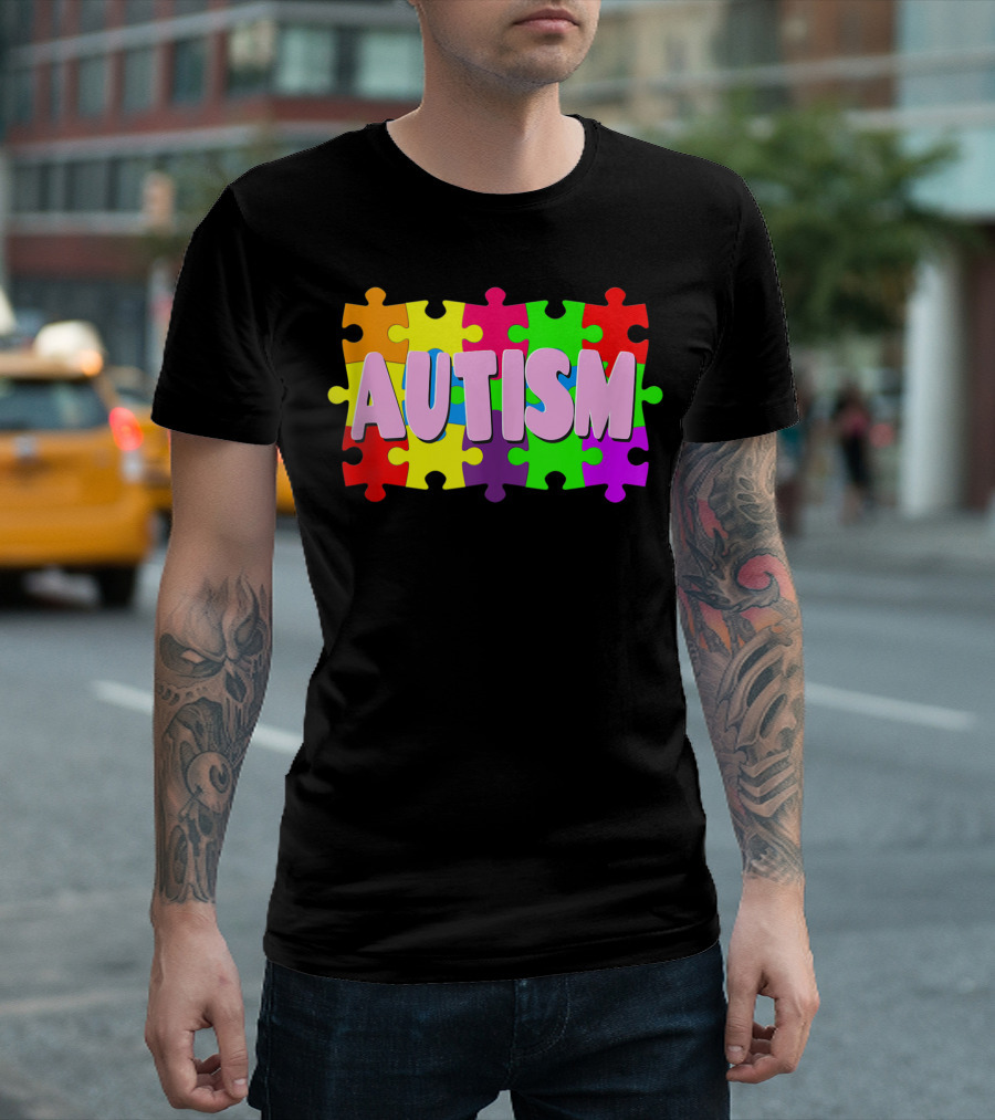 Autism Awareness Puzzle Piece Autistic Pride Autism Mom T-Shirt