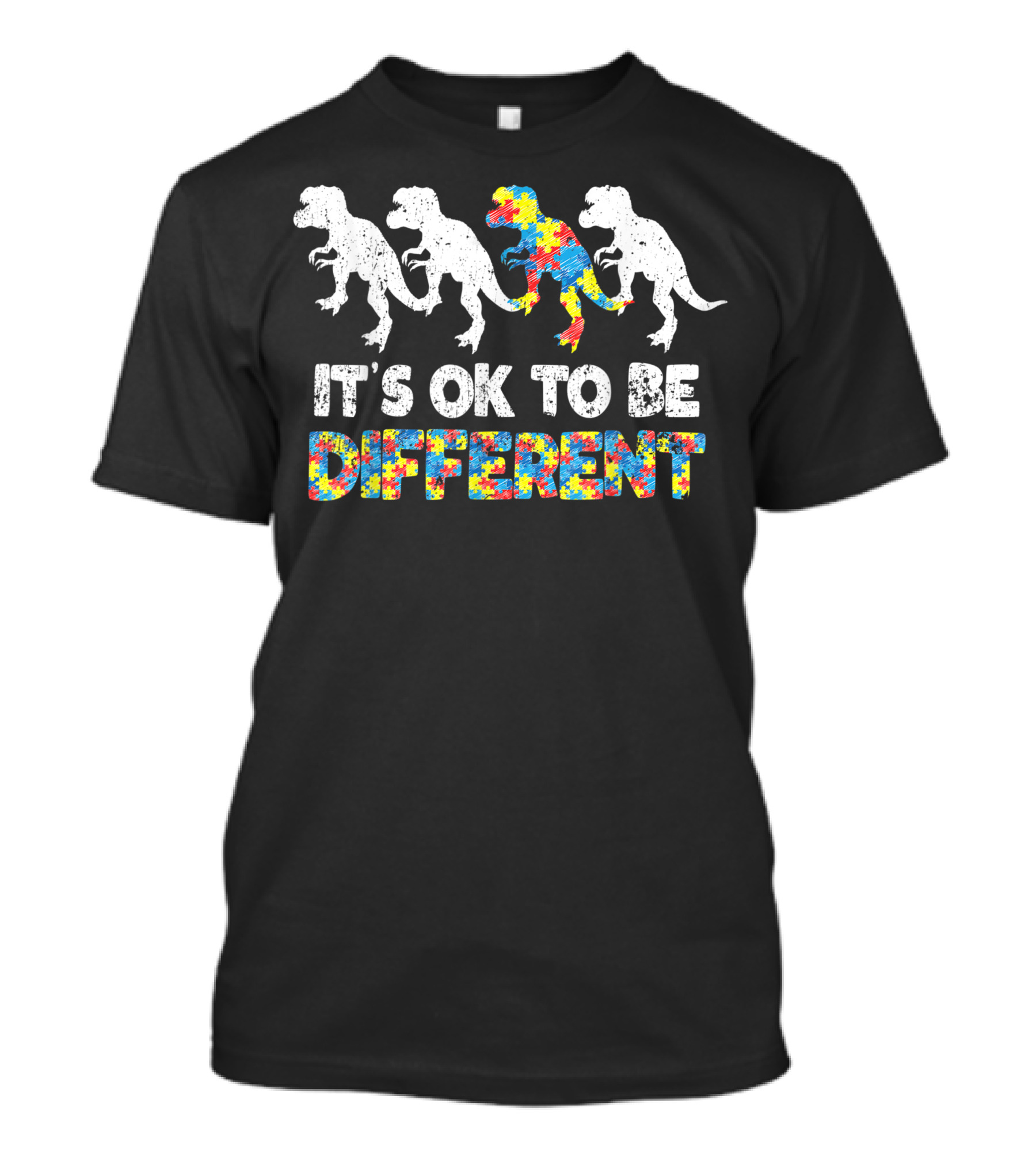 It's Ok To Be Different Dinosaur Autism Awareness T-Shirt