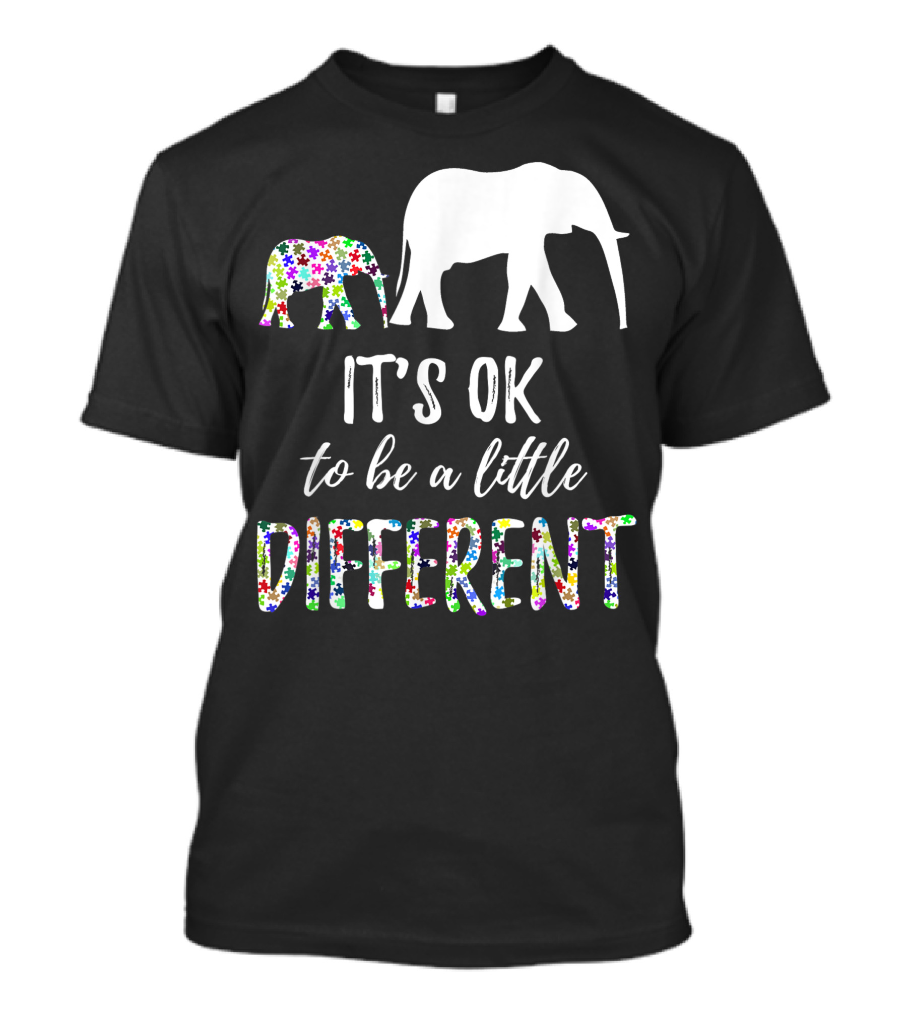It's Ok To Be A Little Different Autism Awareness Elephant T-Shirt