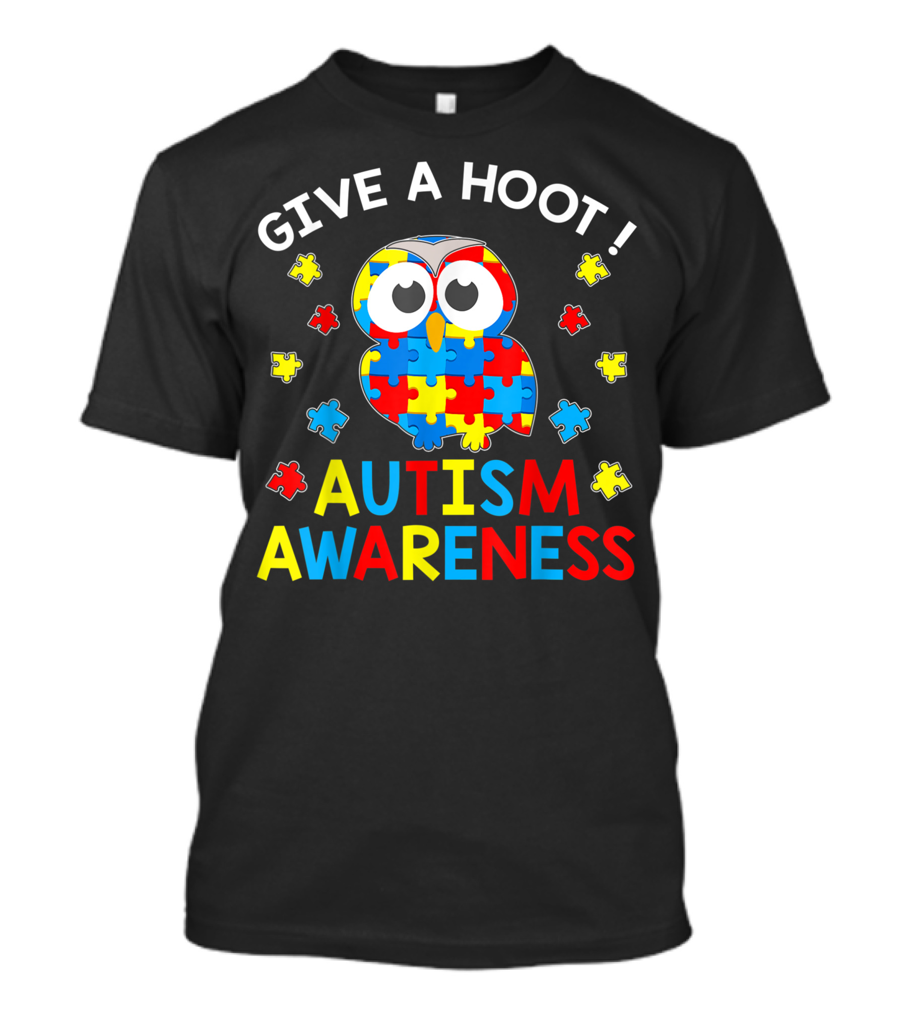 Give A Hoot Autism Awareness Owl Puzzle T-Shirt