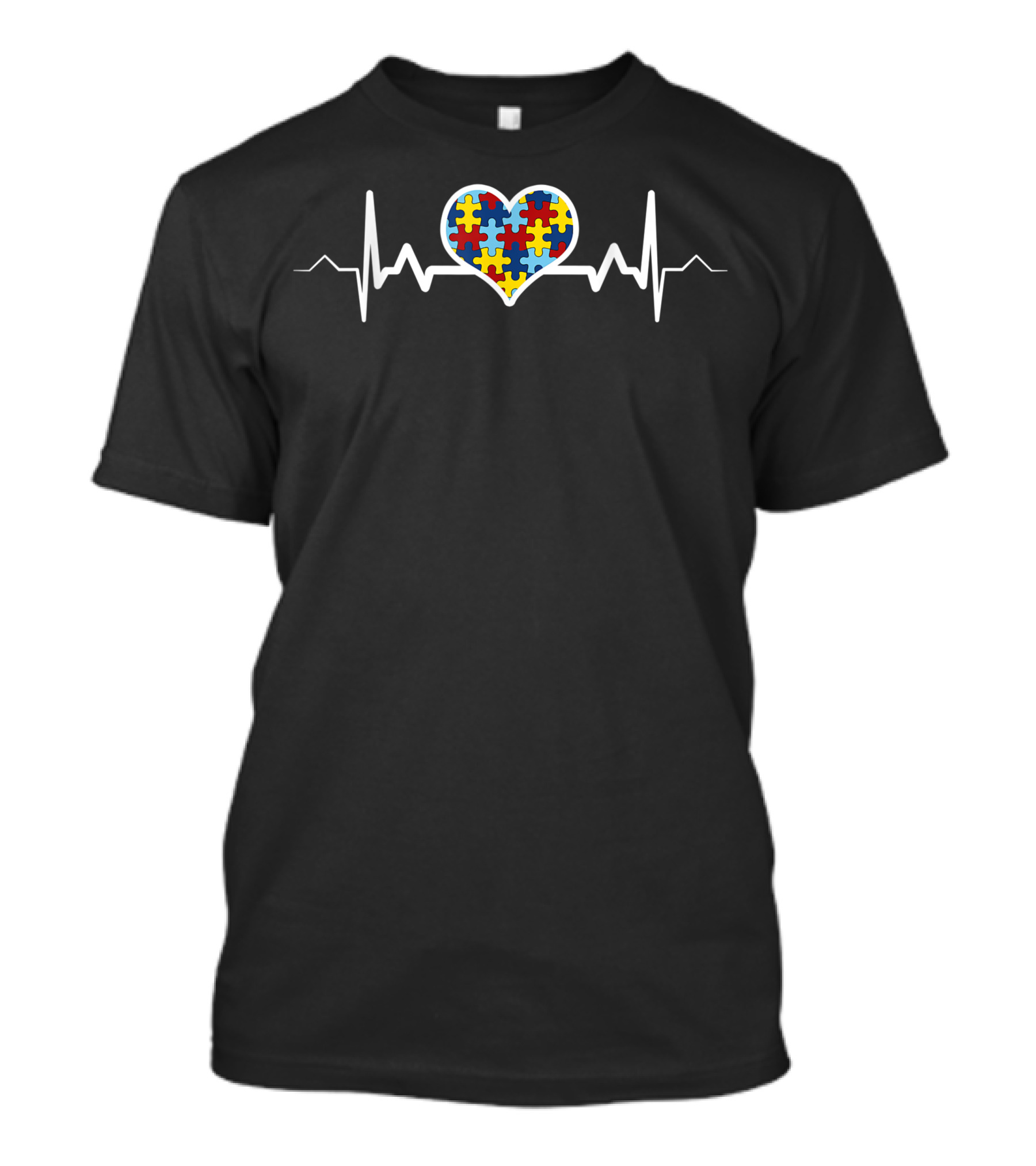 Puzzle Heartbeat Autism Awareness Autistic Pride T-Shirt