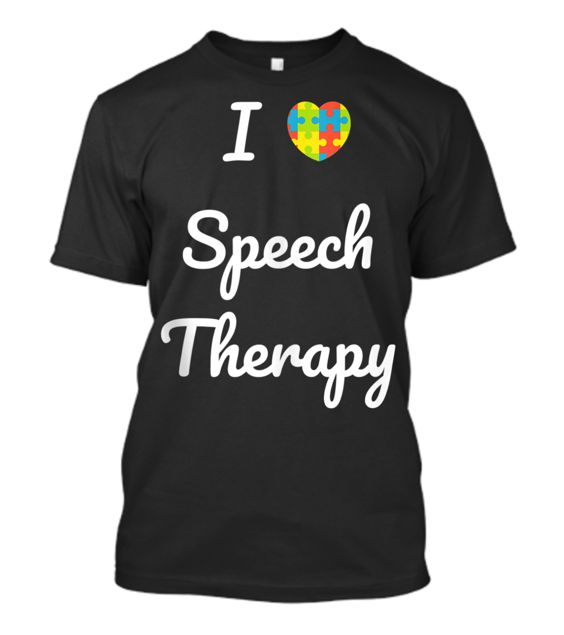 I Heart Love Speech Therapy Autism Awareness Puzzle Piece T-Shirt