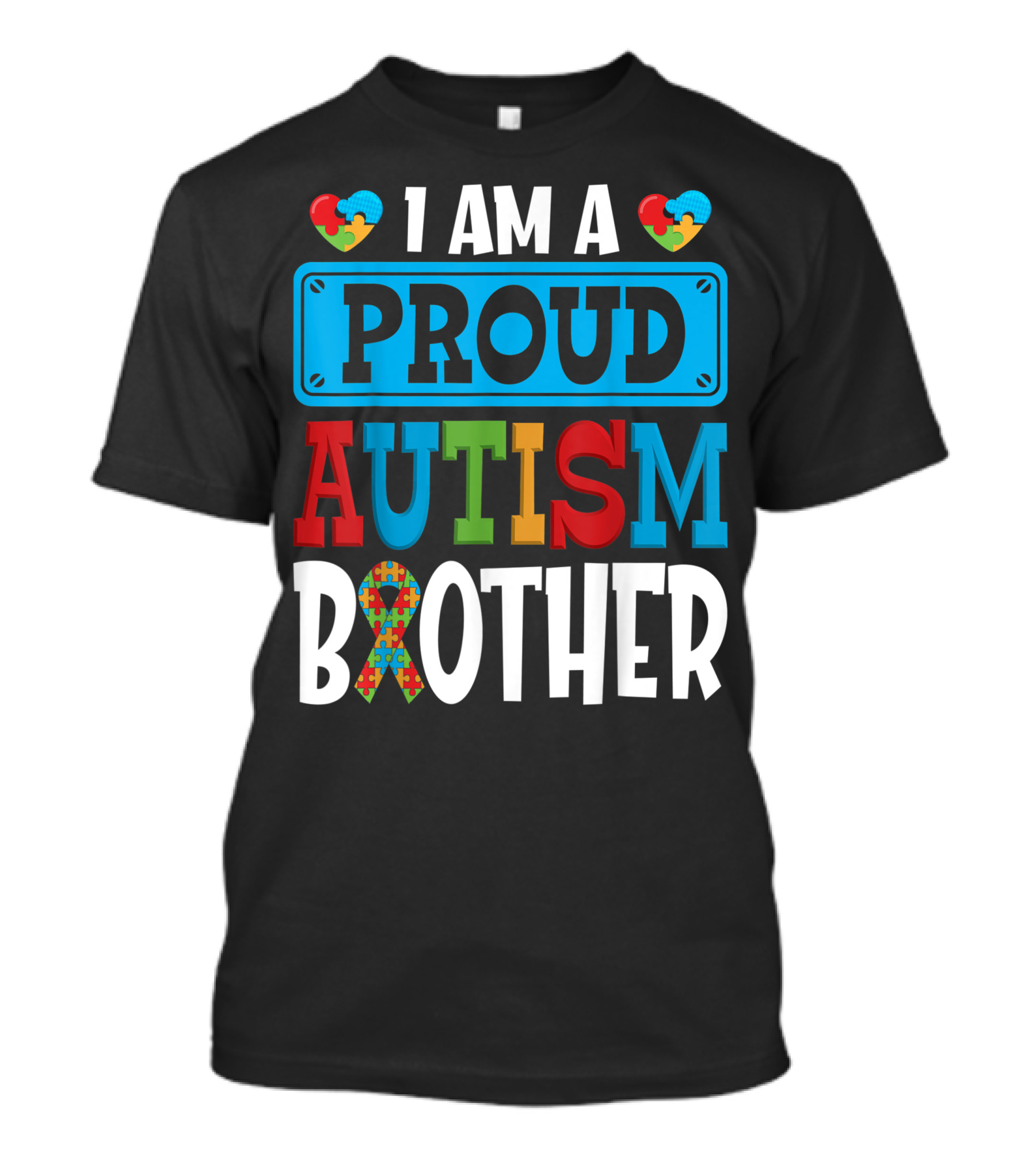 I Am A Proud Autism Brother Autism Awareness Puzzle T-Shirt