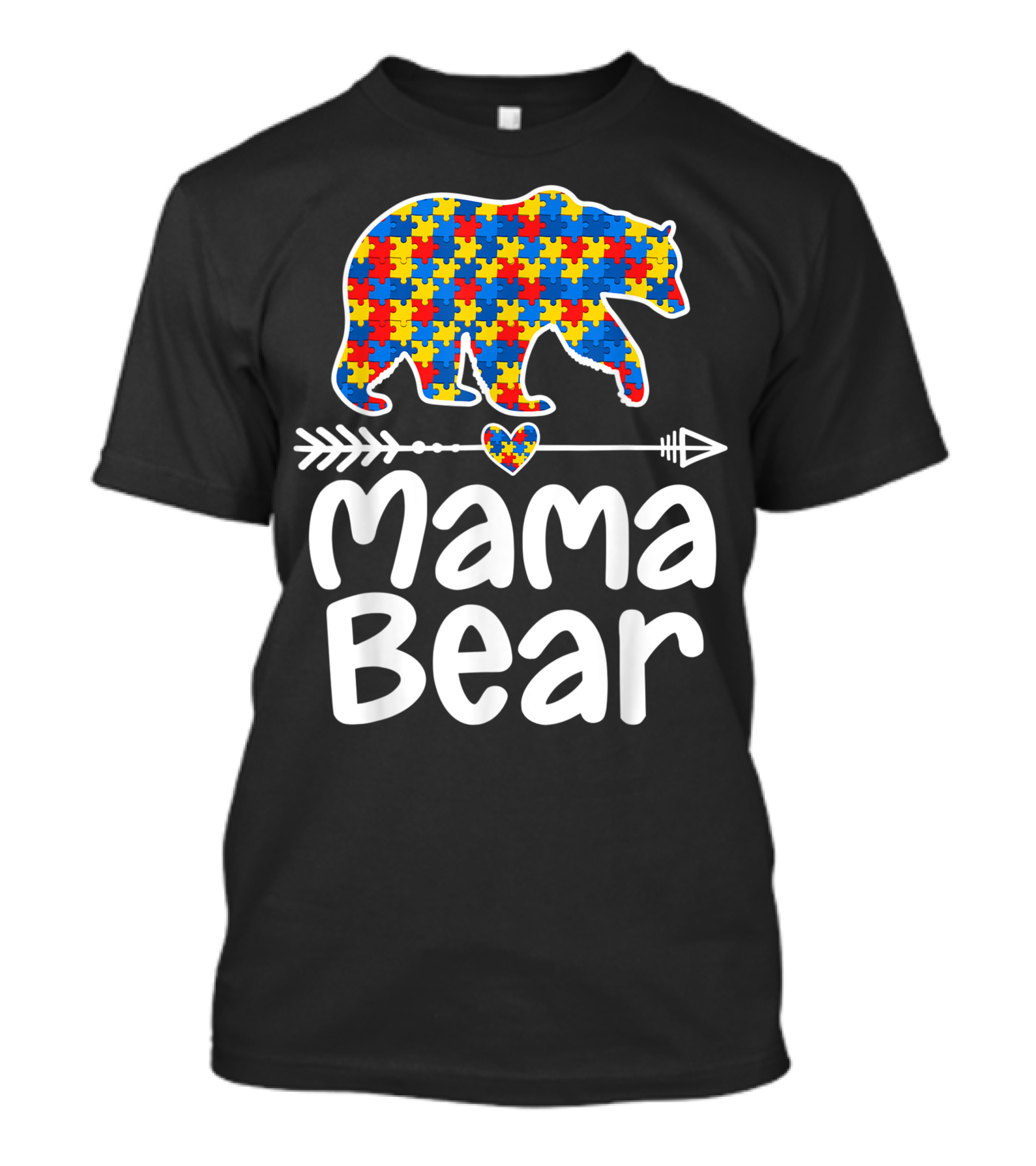 Mama Bear Puzzle Autism Awareness Support Autistic Moms T-Shirt