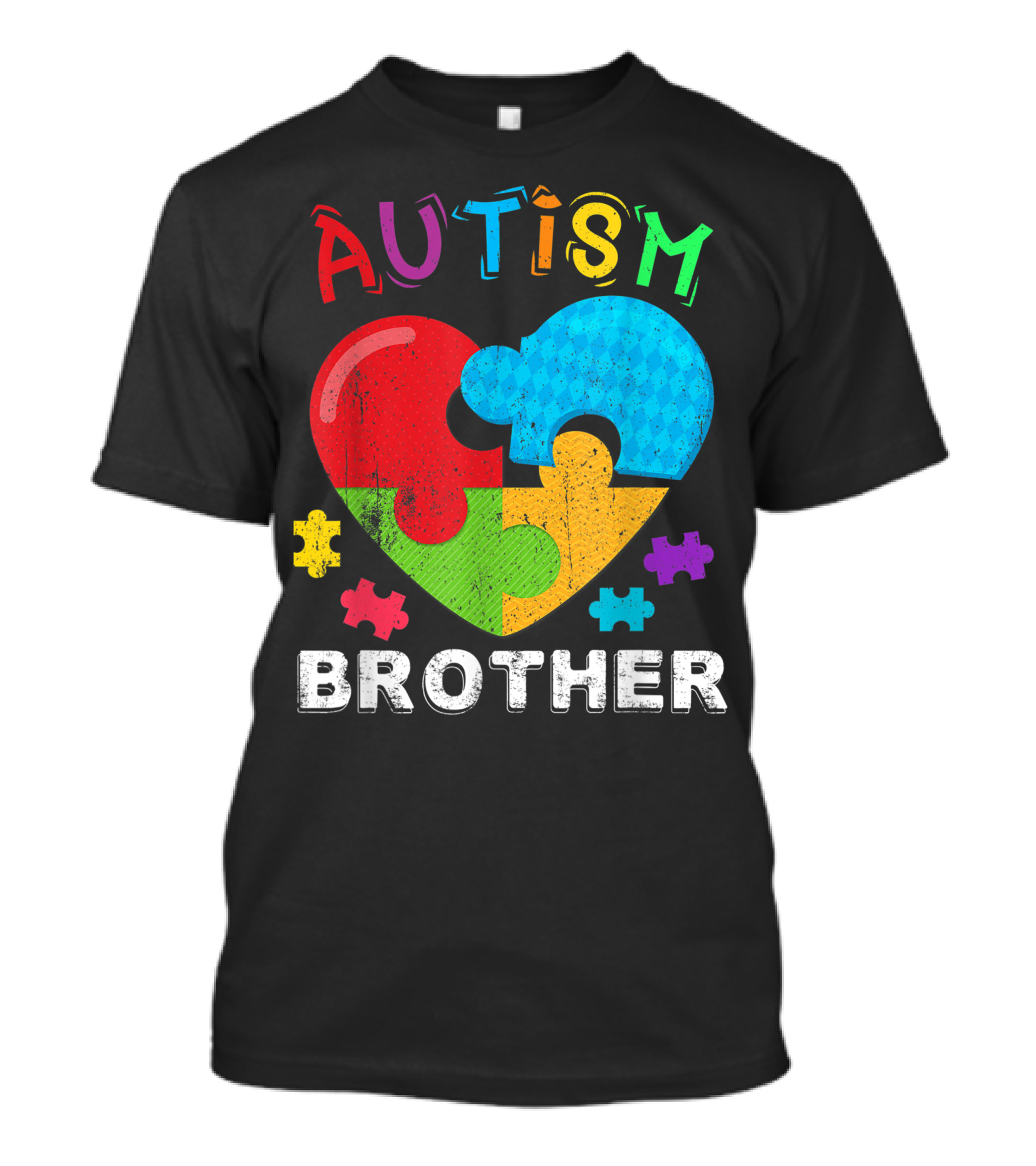 Autism Brother Big Puzzle Heart Awareness Month T-Shirt