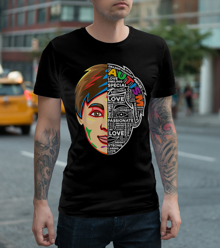 Autism Awareness Amazing Passionate Love Smiling Special Honest Strong Caring T-Shirt